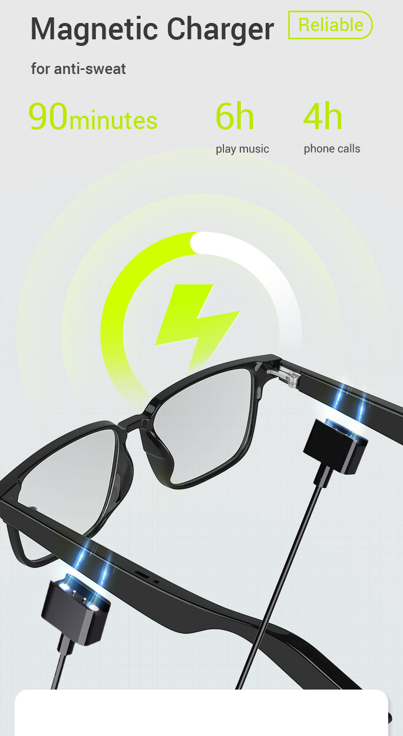 New KX32 Wireless Smart Glasses With Built In Camera Two Pairs Of Sub-Frames Anti-Blue Light Glasses