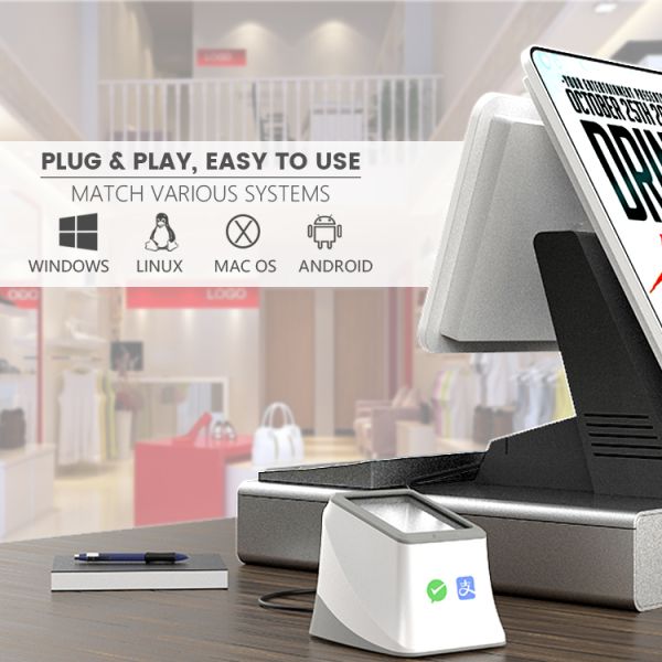 WCMI SD5930 High Performance Wired 1D Reader Desktop Barcode Scanner Alipay Bar Code Reader
