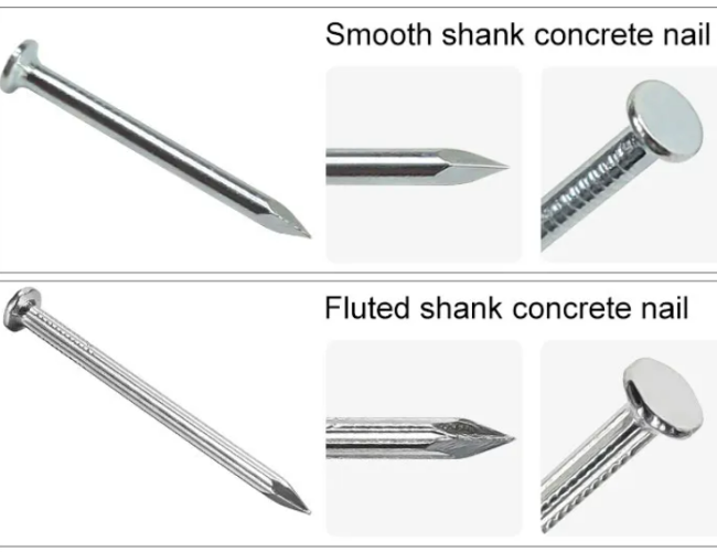 Harded Galvanized Steel Common Wire Nails Straight Grooved Shank
