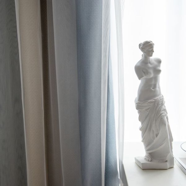 Linen Sheer Stars Soft Curtain Fabric For Living Room