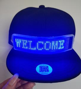 China send message by phone bluetooth LED message cap rechargeable Fashion LED rolling message hat support gif dispaly led cap wholesale