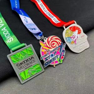China Personalized Custom 2D Double-sided Soft Enamel Running Sports Sports Event Ribbon Medal Metal wholesale