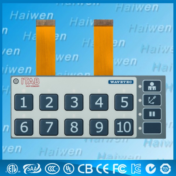 3 button membrane switch keyboard with lcd window