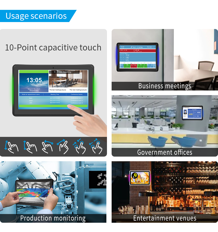 13.3 Inch Android Meeting Room Tablet with POE and Quad Core CPU