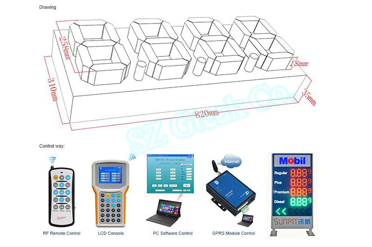 Shenzhen factory 10 inch 7 segment led display cheap price