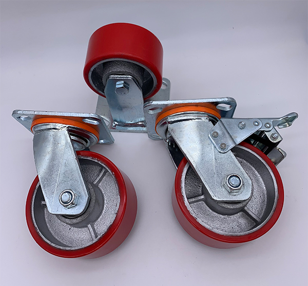 8 Inch Dual Locking Polyurethane Iron Core Caster