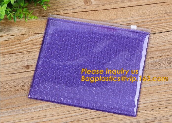 Cosmetic Slider Zip lockk Bubble Bags Bubble Slide Pouch,Zip lockk esd bubble bag bubble packaging wrap cosmetic pouch slide