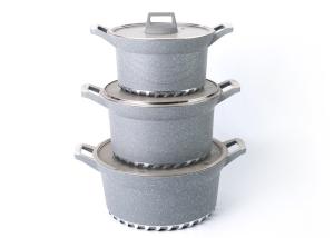 China Grey 4.0mm Bottom Deep Fry Pan 34cm Ceramic Soup Pot on sale
