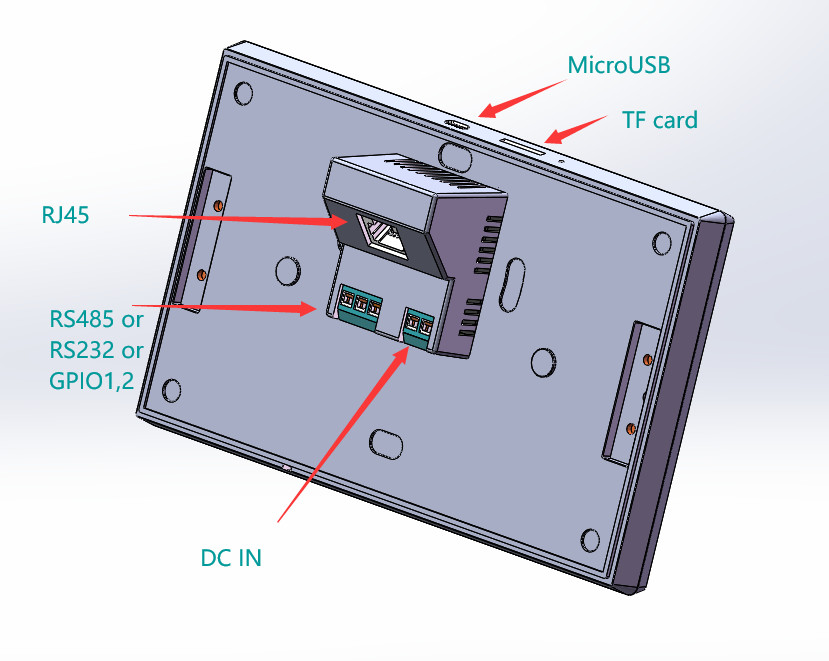 OEM Industrial Controller No Physical Button 7 inch Android OS rooted Touch Panel Ethernet DC IN Power Option