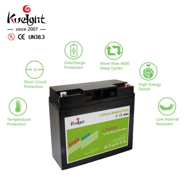 Large Lithium Iron Phosphate Rechargeable Battery 12.8v 18ah Lifepo4