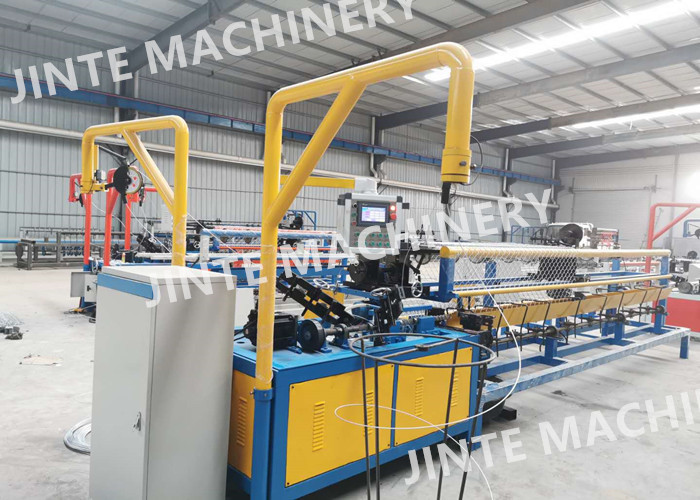 PLC Double Wire Weaving Semi Automatic Chain Link Fencing Machine With Compacting Machine