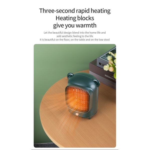 NO App-Controlled 500W Cute Design PTC Ceramic Room Desk Electric Hot Air Fan Heater