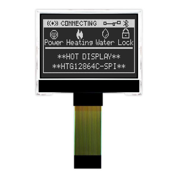 128X64 COG LCD Module ST7567 SPI FSTN Display With White Side Backlight HTG12864C-SPI