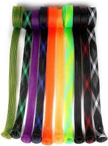 Expandable PET Braided Fishing Rod Protective Sleeves Flame Retardant