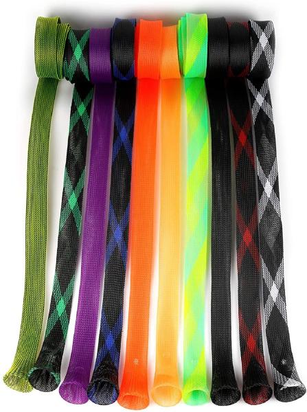 Quality Expandable PET Braided Fishing Rod Protective Sleeves Flame Retardant for sale