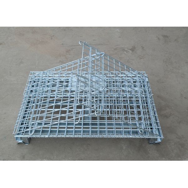 Workshop Metal Wire Mesh Cages , Galvanized Wire Folding Wire Container