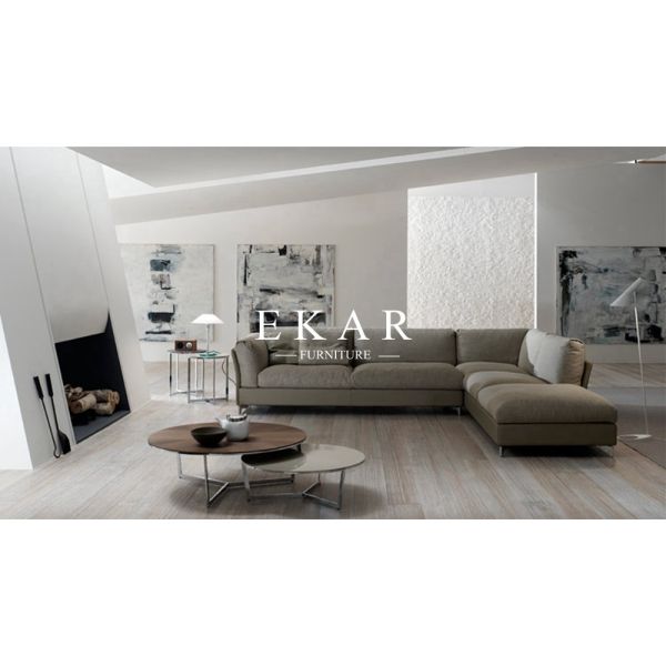 European Style Modern Leather Sectional L Shaped Sofa