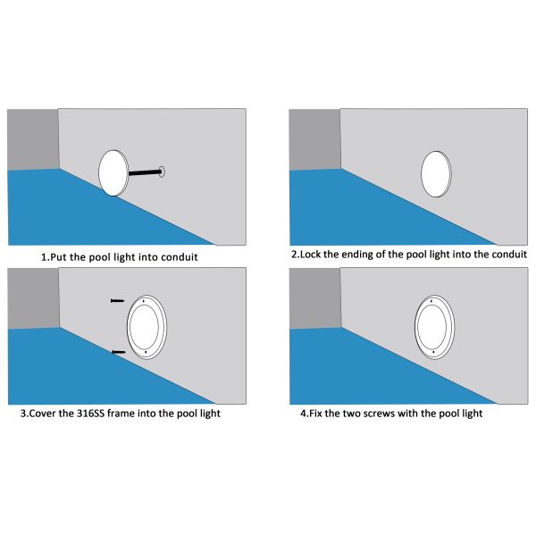 Color Underwater LED Swimming Pool Resin Filled IP68 35W AC12V Remote Control PAR56 White Light