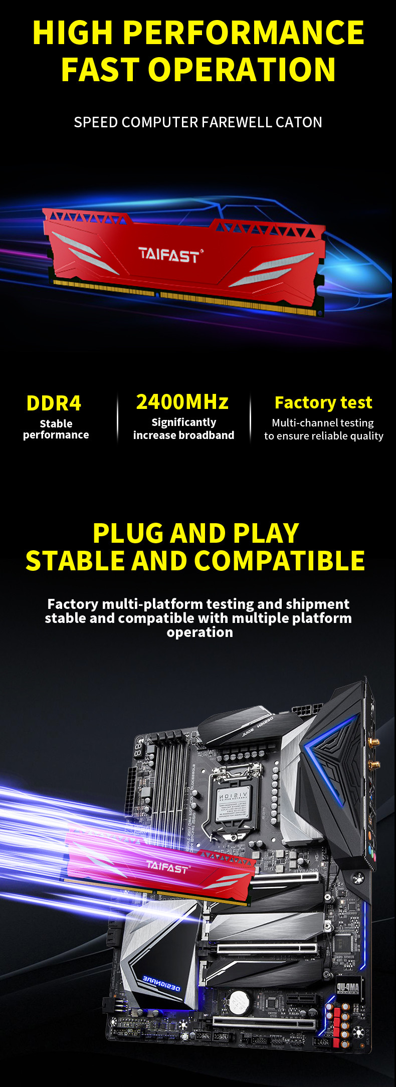Rosh PC DDR4 Memory Ram 8GB CL17 Heatsink 3200MHZ 1.5V