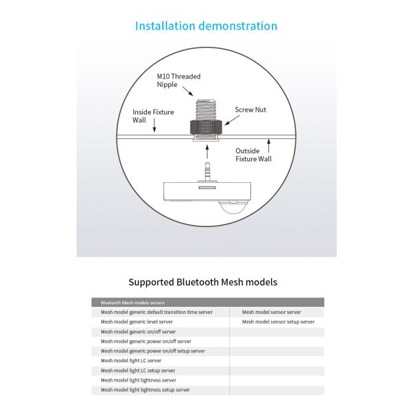 Audio-jack connection PIR motion sensor HNB134PIRCCT, Silvair BLE mesh enabled, with Daylight Harvest Function & Tunable White Control