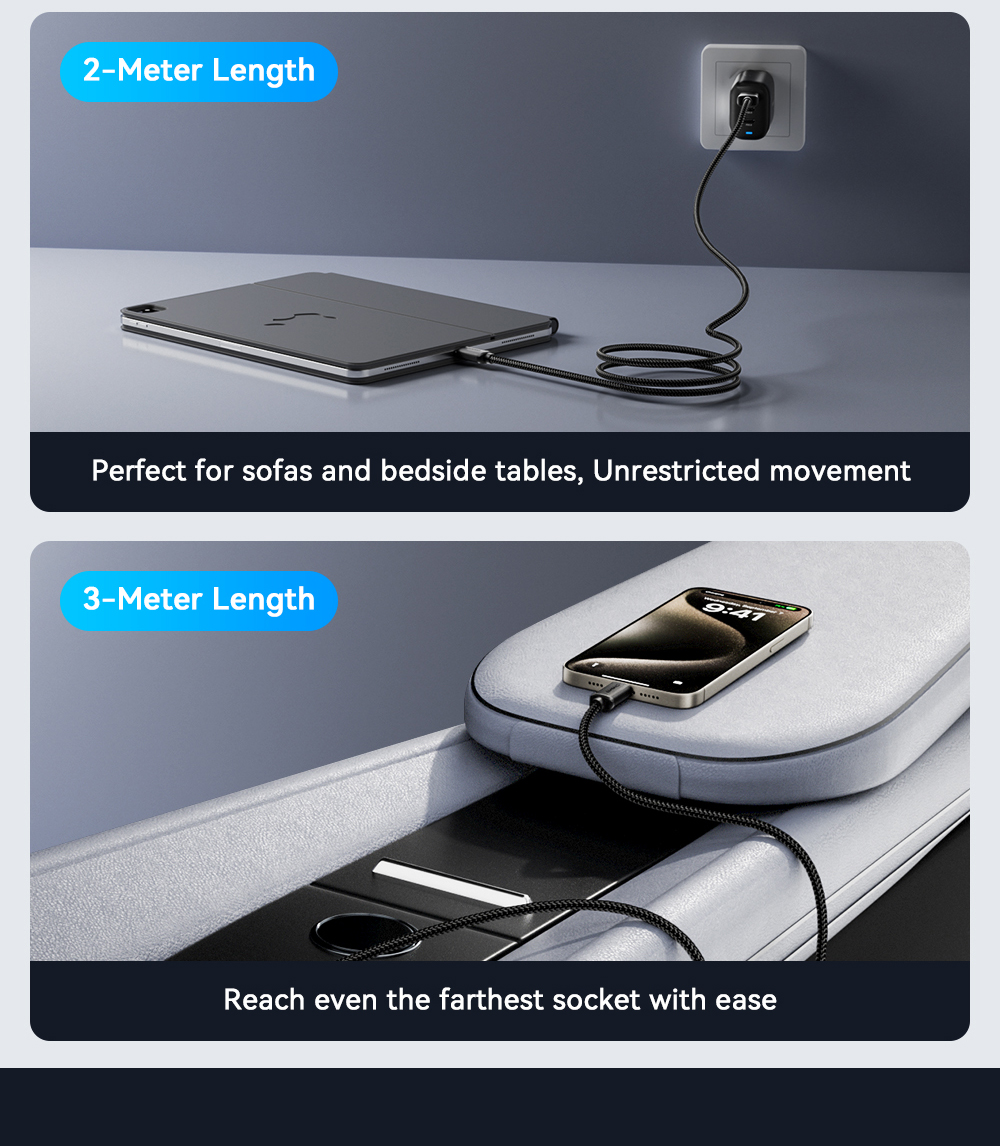ESSAGER ES-X60 60W USB A to C Charging Cord USB C Cable