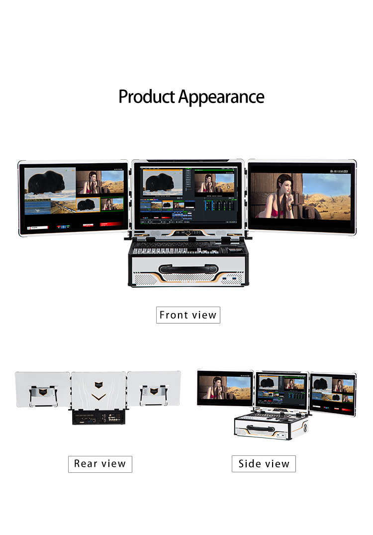12 Channel Built-in Switcher LCD Screen Video Streaming Equipment for Camera Signal Source