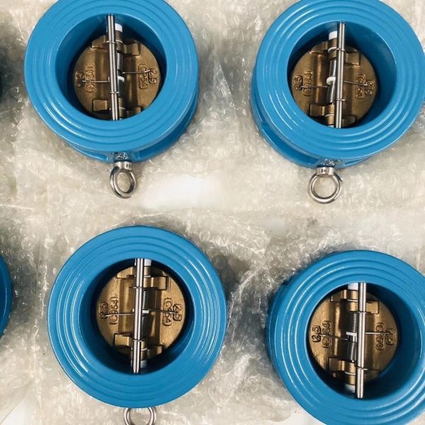 DN150 Spring Duo Dual check valves Wafer Butterfly Non-Return check valve ductile iron epdm nbr carbon steel stainless
