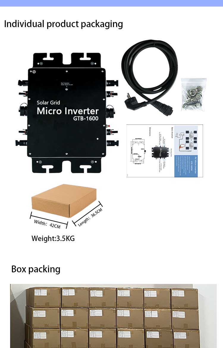 Smart 1400W 1600W On Grid Tie Mppt Solar Micro Inverter Grid Tie Micro Inverter Wvc-800W-Life