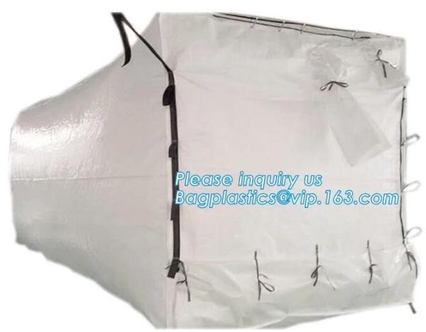 Quality extra lagrge woven PE drawstring dumpster container liner for garbage truck,40 yard polyethylene woven drawstring dumpst for sale