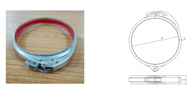 Custom Rubber Size Quick Release Pipe Clamp Easy Install Diesel Engine 1mm Thickness