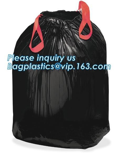 Tall Kitchen Drawstring Trash Bags,Reusable Trash Diaper Bag,gallon black drawstring, durable bin liners 1.2 mil, unscen