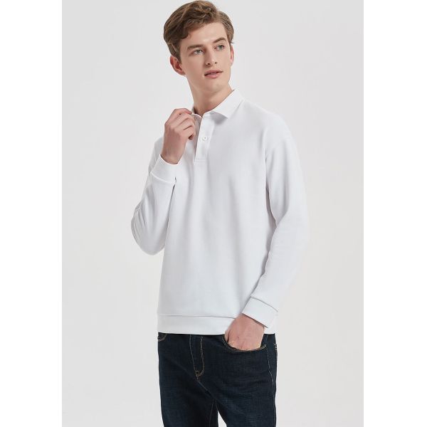 OEM Unisex 100% Cotton Long Sleeve Sweatshirts Loose Turn Down Collar Hoodie