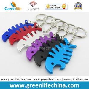 China Colorful Custom Cheap Bulk Blank Aluminum Metal Beer Keychain Bottle Opener w/Key Ring on sale