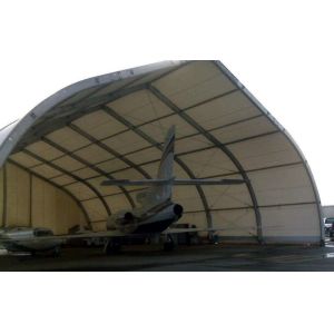 China Curve Airplane Tent , Aluminum Structure Tent With Automatic Or Manual Lifting Door wholesale