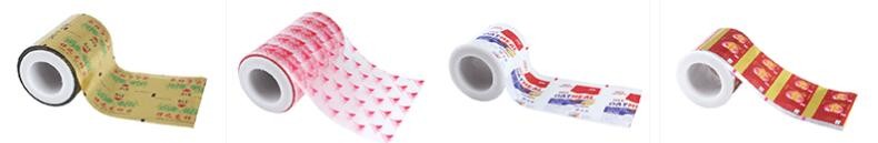 Laminated plastic package film roll gravure printing handling PET/PE laminating film roll for food packaging