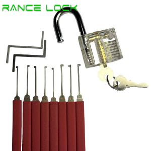 China Exercise Hook Pick Tool Set 8pcs Door Picking Kit With Red Hadle wholesale