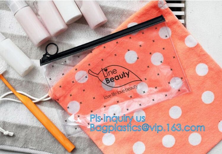 Custom waterproof pvc slider zipper wet bikini bag, zipper lock slider bag/resealable pvc slider zip poly bag, resealabl