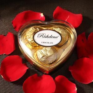 3PCS Palm Oil Heart Shape Boxes Sweet Chocolates With Peanut