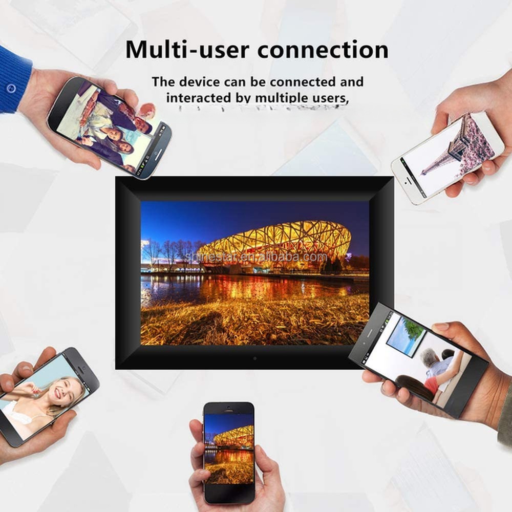 Vphoto APP 10.1" inch LCD LED touchscreen WIFI digital photo frame cloud photo video frame loop display for NFT advertising