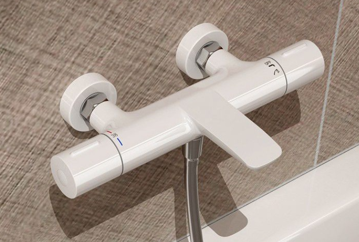 White Golden All Copper ODM Smart Thermostatic Bathtub Faucet