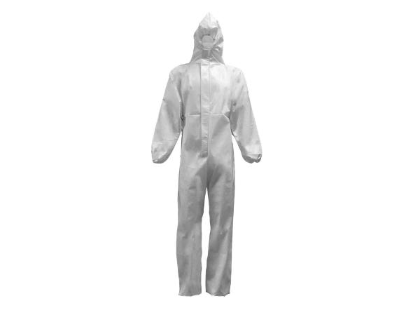 Quality Unisex PP+PE 50GSM Waterproof Anti-Static Disposable Protective Gown With Elastic Bands On Cuffs & Ankles & Head for sale