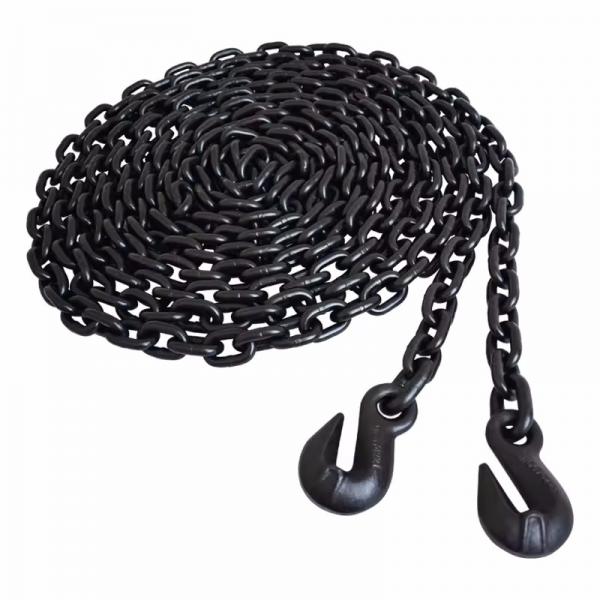 Quality Black Oxide Finish G80 Lifting Chain with 2t Working Loadlimit and Welding Hooks for sale