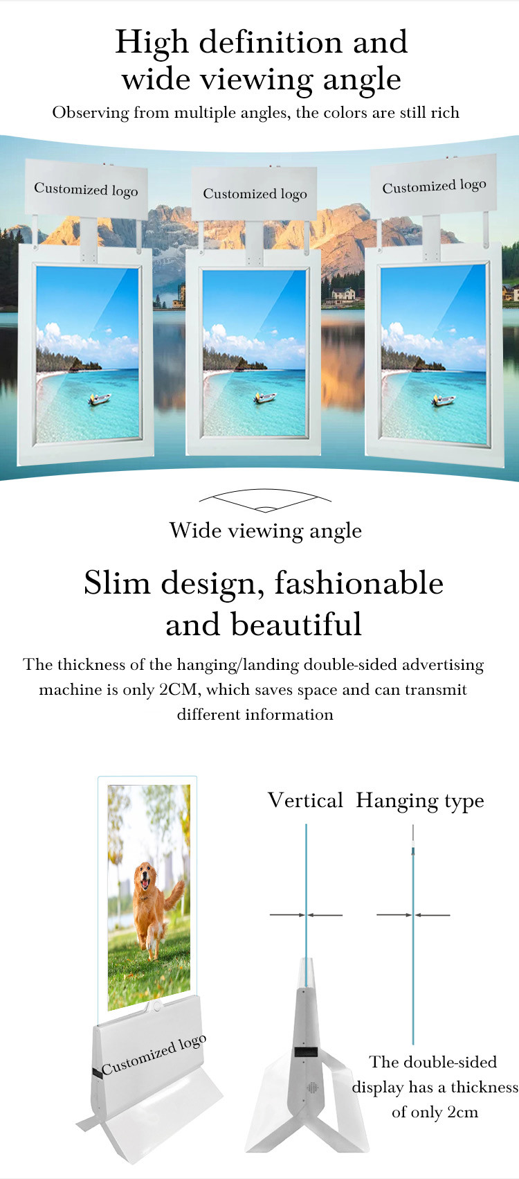 32''-65'' TV Ultra Thin Digital Signage And Displays Android Wall Mounted Digital Advertising Screen