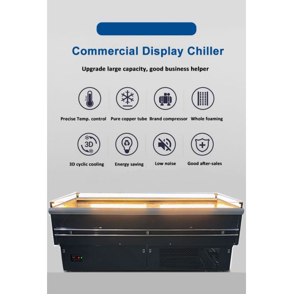 Horizontal Fruit Cooling Cabinet Vegetable Display Chiller For Supermarket