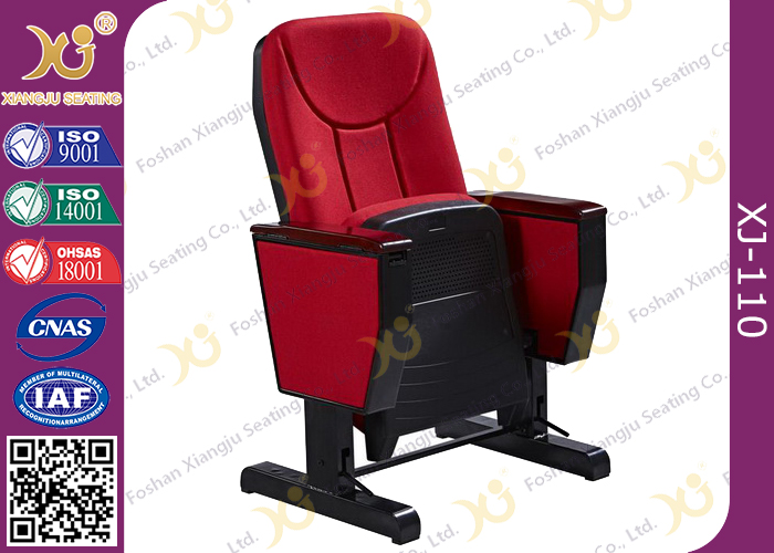 560mm Center Distance Fabric Cushion Padded Church Chairs For Meeting Room