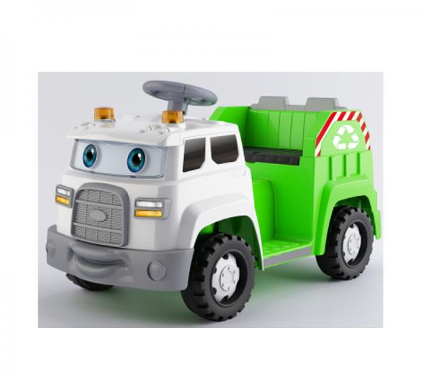 Garbage Sorting and Sound Effects Rotating Cartoon Eyes Ride On Electric Car for Kids Made of PP Material