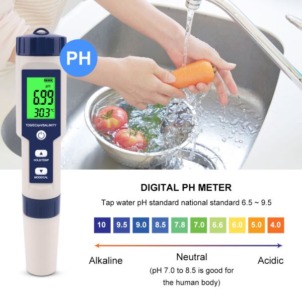 Drinking Water 0.1MS/CM EC Salinity Pocket Ph Meter