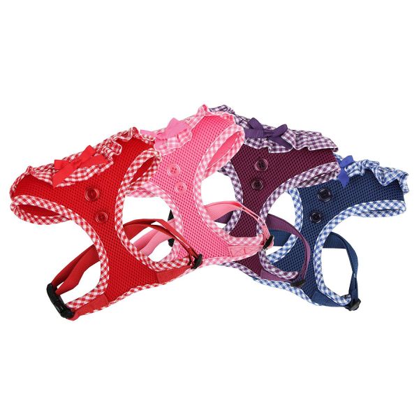 Air Mesh Nylon Dog Harness Cute Design Multiple Colors Comfortable Breathable