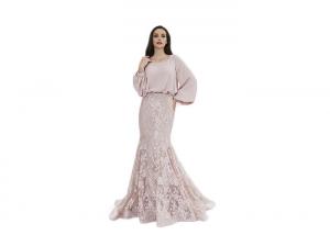 China Elegant Design White Color Long Sleeve Prom Dresses , Long Sleeve Gowns For Party wholesale