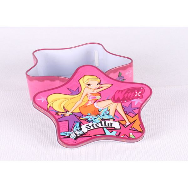 Christmas Star Shaped Candy Gift Tins , Personalized Packaging Tin container Box